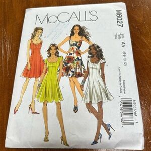 McCalls m6027 sizes 6-8-10-12- misses dress pattern- uncut
